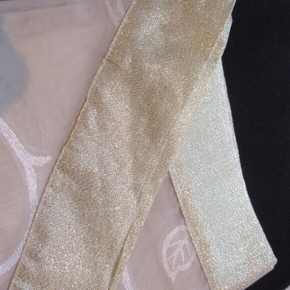Gold Sheer Table Runner & Table Cloth, Organza, New/Vintage, Lamé, Rayon - Picture 3 of 11